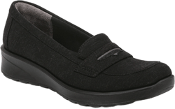 Bzees for Lifestride Womens Gamma Slip-On Loafers Black Linen 8 M