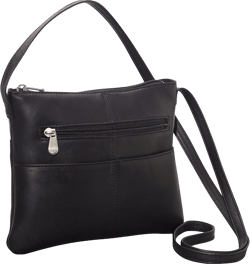 Le Donne Leather Slip Pocket Crossbody - Colombian Cowhide Leather Women’s Bag Black