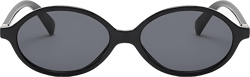 Retro Oval Sunglasses for Women Men Vintage 90s Sunglasses Trendy Fashion Sun Glasses Designer Shades A01 Black/Grey 53 Millimeters