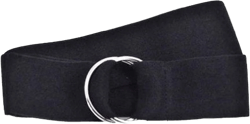 NYFASHION101 Unisex Canvas Stretch Elastic Belt with Silver Metal Round Buckle, Black