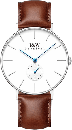 MASTOP Minimalist Mens Ultra-Thin Watch Analog Quartz Leather Band 30M Waterproof Business Casual Unisex Watch