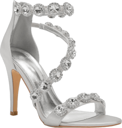 Hyinlays Women's Wedding Bridal Sandals Ankle Strap High Heel Pumps Crystal Formal Evening Prom Party Dress Shoes Silver 6