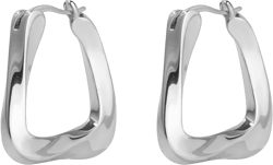 Twist Hoop Earrings, 18K Gold Plated Small Thick Chunky Irregular Hoop Earrings for Women, Size: 26mm Silver