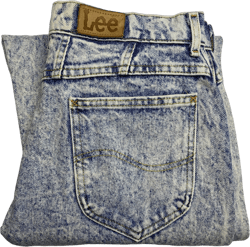 Vintage Lee Jeans 80's Womens White Acid Wash Low Rise USA Made Denim W31