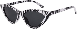 livho Retro Vintage Narrow Cat Eye Sunglasses for Women Clout Goggles Plastic Frame (Zebra Pattern) A-zebra Pattern