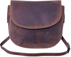 Real Leather Crossbody Bags for Women,Small Saddle Cross Body Sling Purse and Cross Over Handbags Cognac