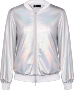 KANCY KOLE Womens 2024 Metallic Jacket Long Sleeve Front Zip Sparkle Shiny Party Bomber Blazer Top with Pockets