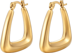 18K Gold Plated Twisted Chunky Gold Hoop Earrings Rope round trendy for Women Christmas Gift Gold triangle