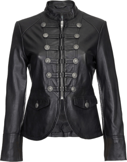 Women Real Leather Jacket 100% Lambskin Victory Military Parade Style 8976 US 6 / UK 10 Black