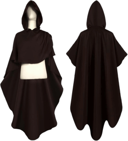Unisex Renaissant Robe Retro Medieval Knight Cloak Cosplay Warror Hood Capelet Costume Brown 130/150