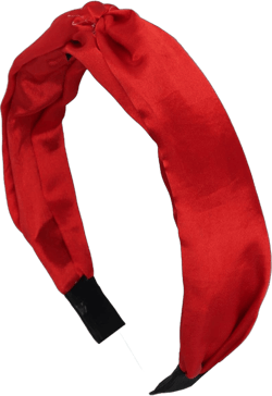 Motique Accessories Satin Headband for women with Twist Turban Knotted Hairband Red