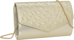 Rhinestones Embellished Evening Bag Dressy Formal Purse Wedding/Party/Prom Cocktail Clutch for Women Light Gold