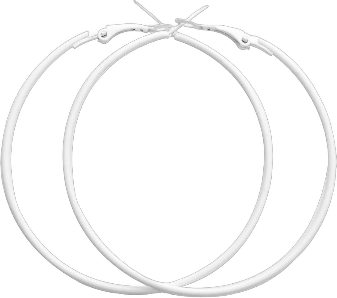 coadipress Lightweight Matte Metal Hoop Earrings Candy Color Nightclub Earrings 90s Retro Neon Round Earrings 80s Classic Big Circle Hoop Earrings for Women Statement Jewelry (White Circle)