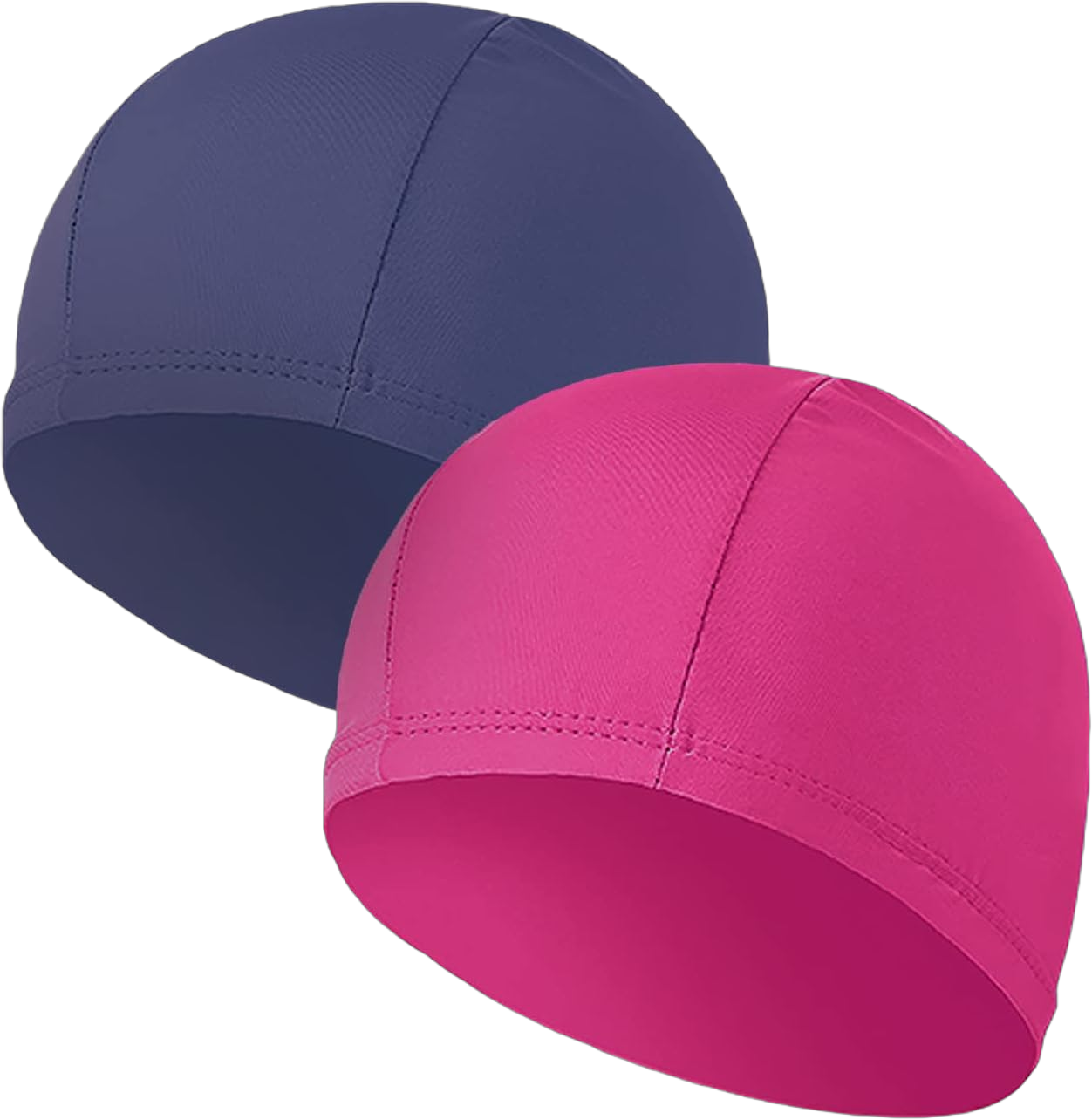 2pcs Cloth Swim Caps for Both Women & Men & Kids Fabric Durable Non-Waterproof Elastic Swimming Pool Cap Bathing Cap for Long and Short Hair