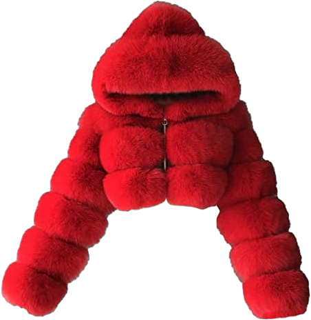 My of Orders Placed Recently by Me Faux Fur Short Coats for Women Fluffy Fleece Hooded Jacket Winter Warm Overcoat Zip Up Jackets Cropped Sweater Cardigan Red