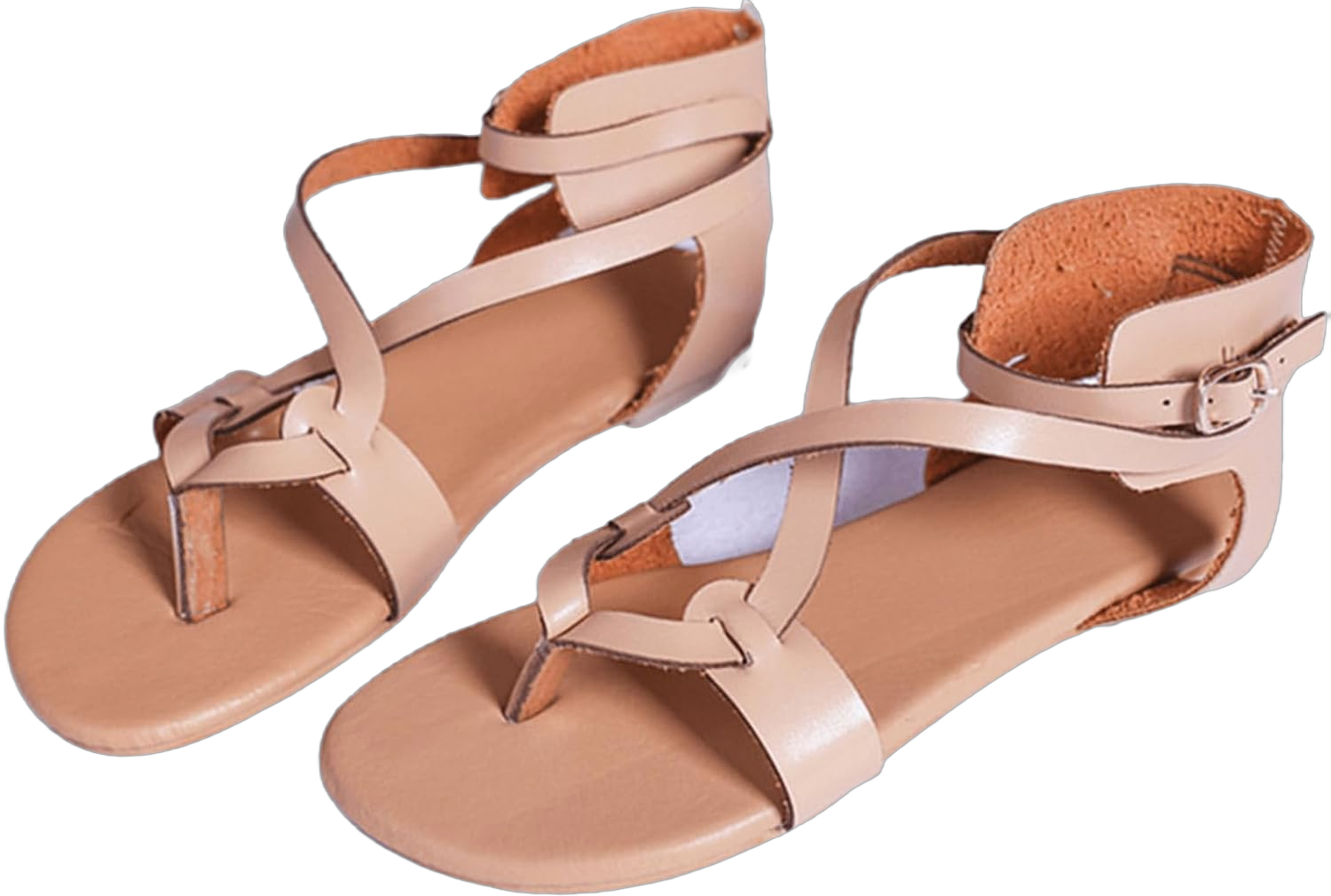 Ladmiple Sandals for Women Dressy,Womens Summer Cute Flip Flops Gladiator Strappy Sandal Casual Roman Beach Flat Shoes 8.5 Beige