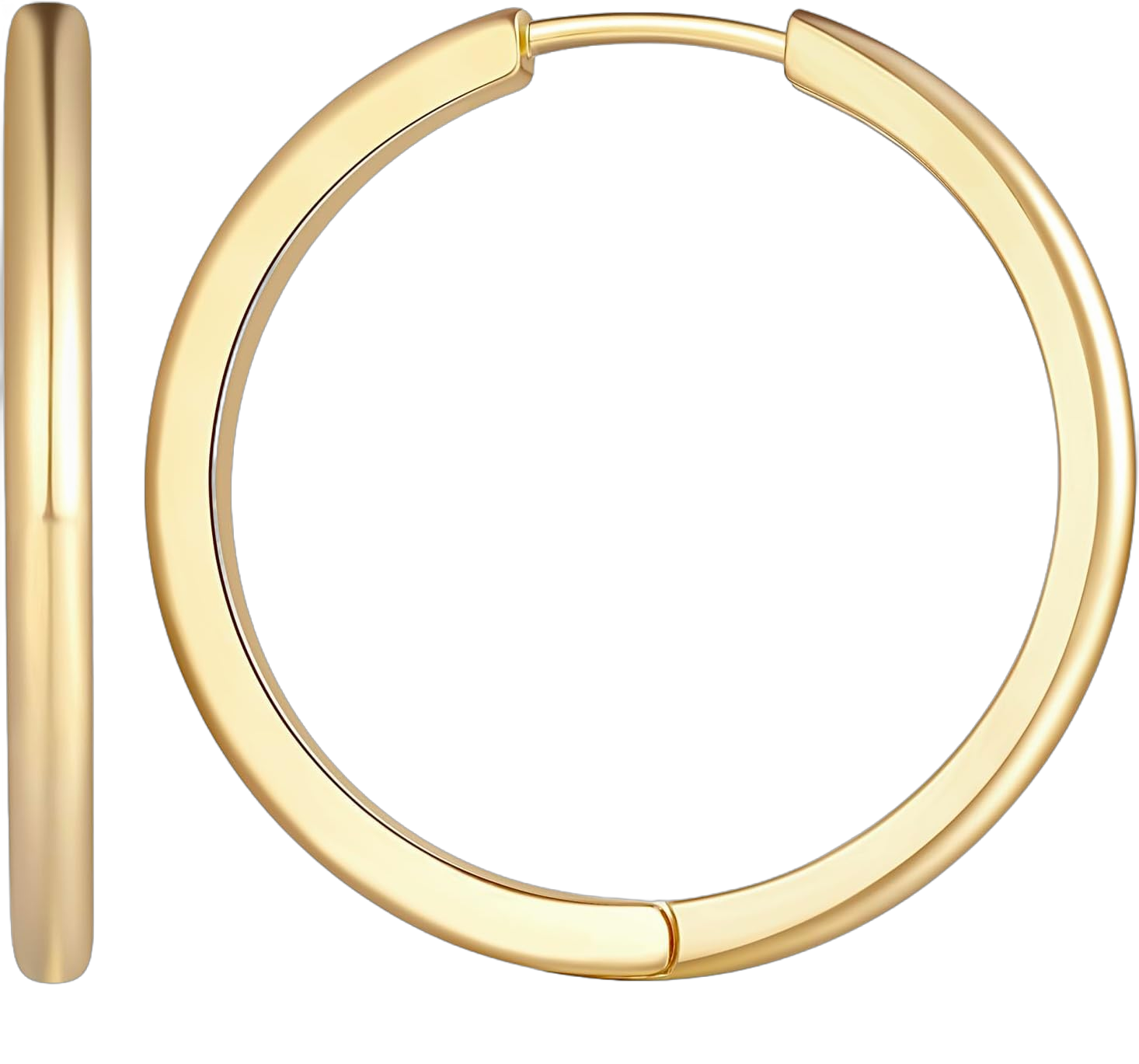 Gold Hoop Earrings 14K Gold Hoop Earrings for Women Minimalist Huggie Hoops Earring for Womens Hoops Earring Elegance 30mm