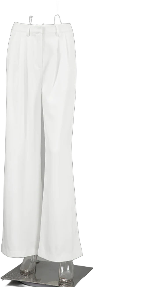 Mnealways18 White Satin High Waist Pants Elegant Women Floor-Length Pleated Trousers Casual Office Ladies  Thin Baggy Pants 2024