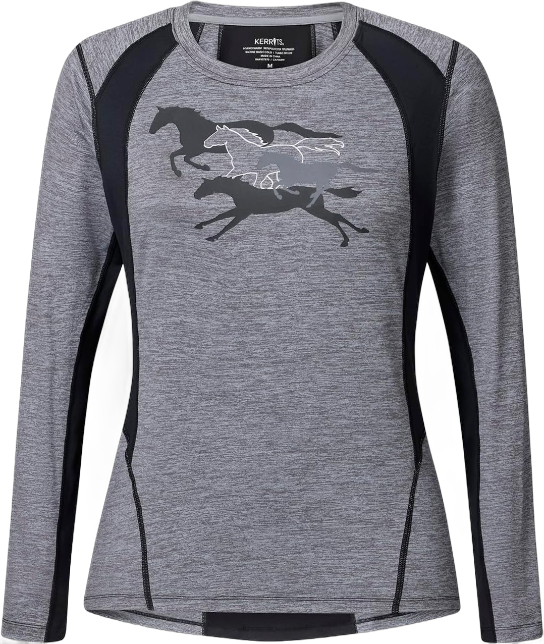 Kerrits Women's Round Up Equestrian Base Layer Top – Soft, Moisture-Wicking, Long Sleeve Horse Riding Shirt Small Mica