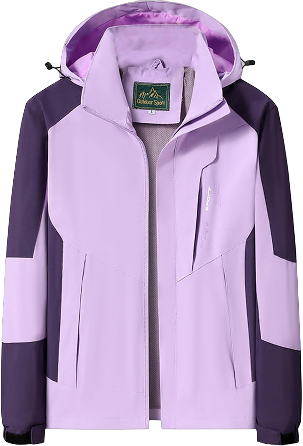 Rain Jacket Women's Waterproof Plus Size Rain Coats Casual Zipper Lightweight Outdoor Raincoat for Hiking Medium Purple