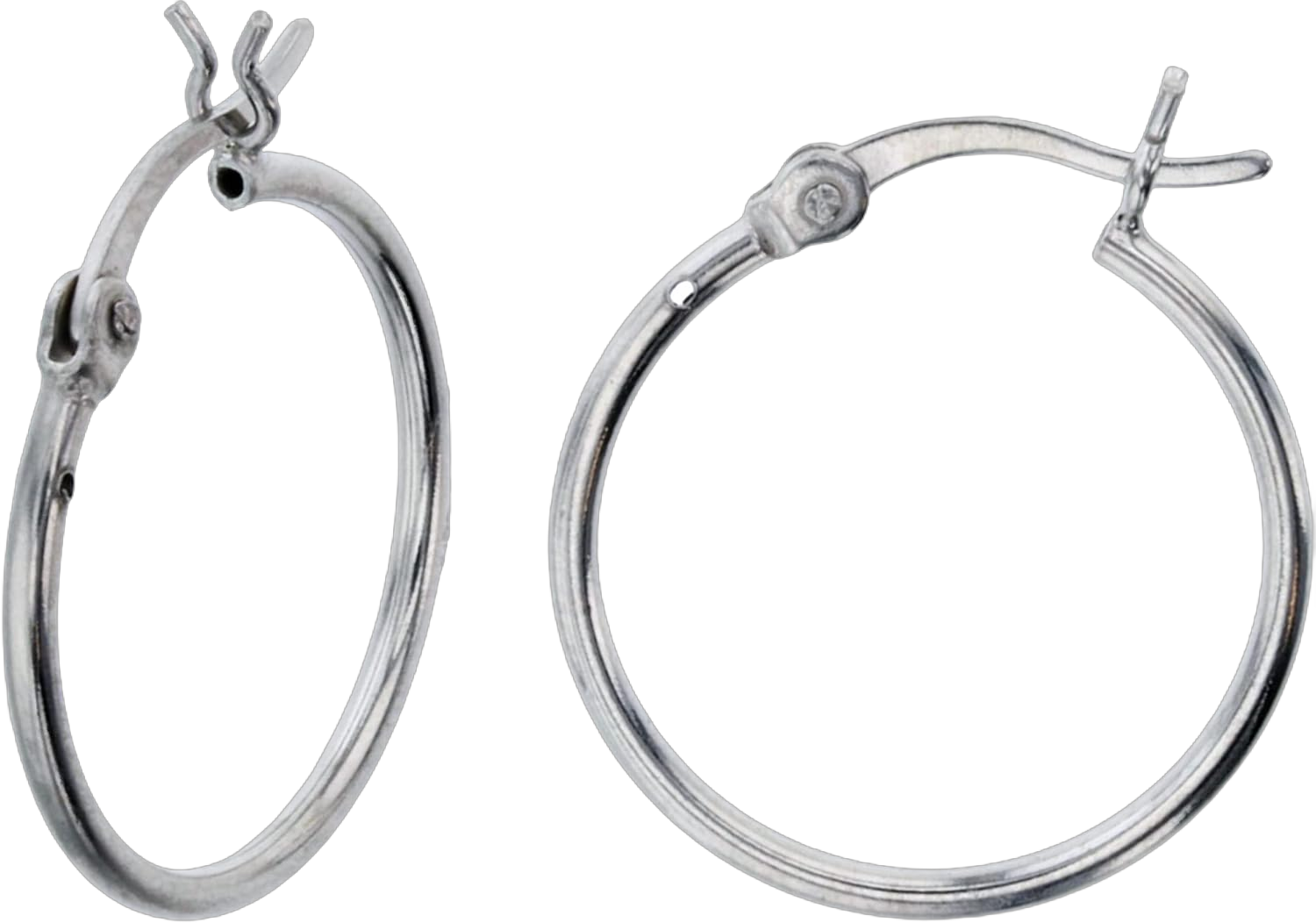 Solid 925 Sterling Silver High Polished Hypoallergenic Hoop Earring Set for Women | 1.25mm- 4mm Thick Hoops | Secure Clip Top Closure | Shiny Classic Earrings, 10mm-70mm 18 Millimeters 1.25mm-Sterling Silver