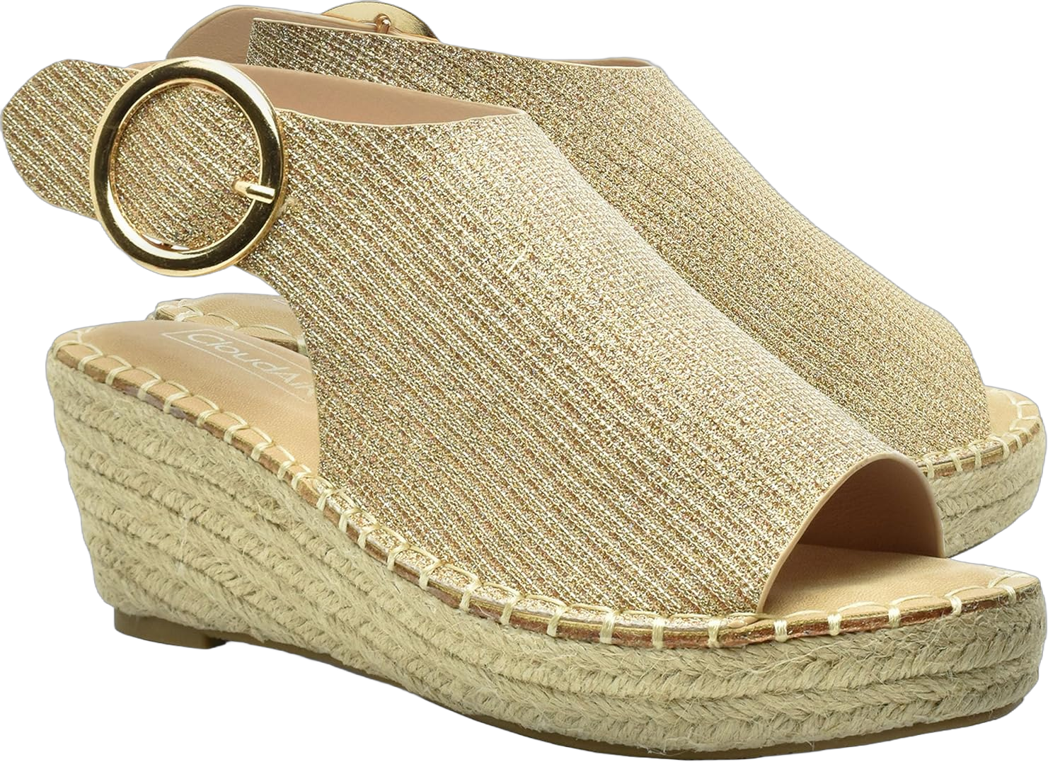 CLOUDAIR Selina Women's Espadrille Wedge Sandals - Comfortable and Stylish Platform Slip On Sandals with Buckle Closure, Comfy Wedge Heels for Women, Fashion Summer Sandals