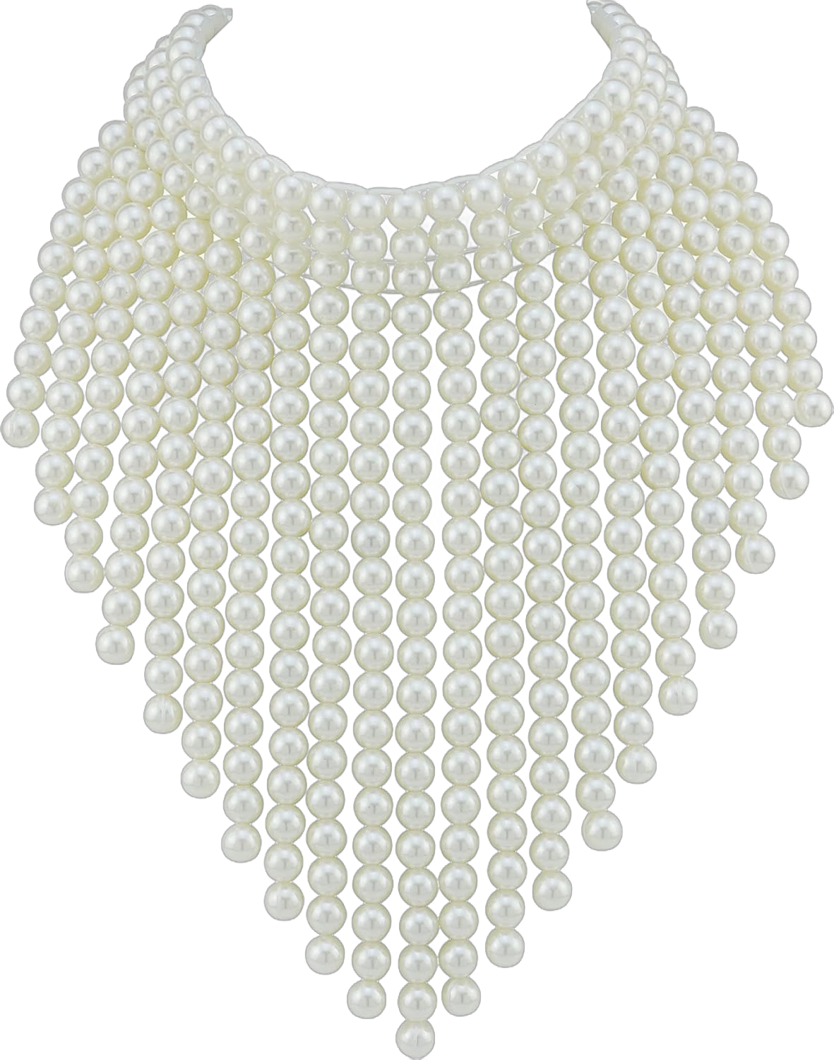 Boho African Wooden or Acrylic Beaded Bib Statement Necklace Strands Layered Cluster Chunky Collar Choker Wood Necklace for Women Fashion Costume Jewelry Pearl
