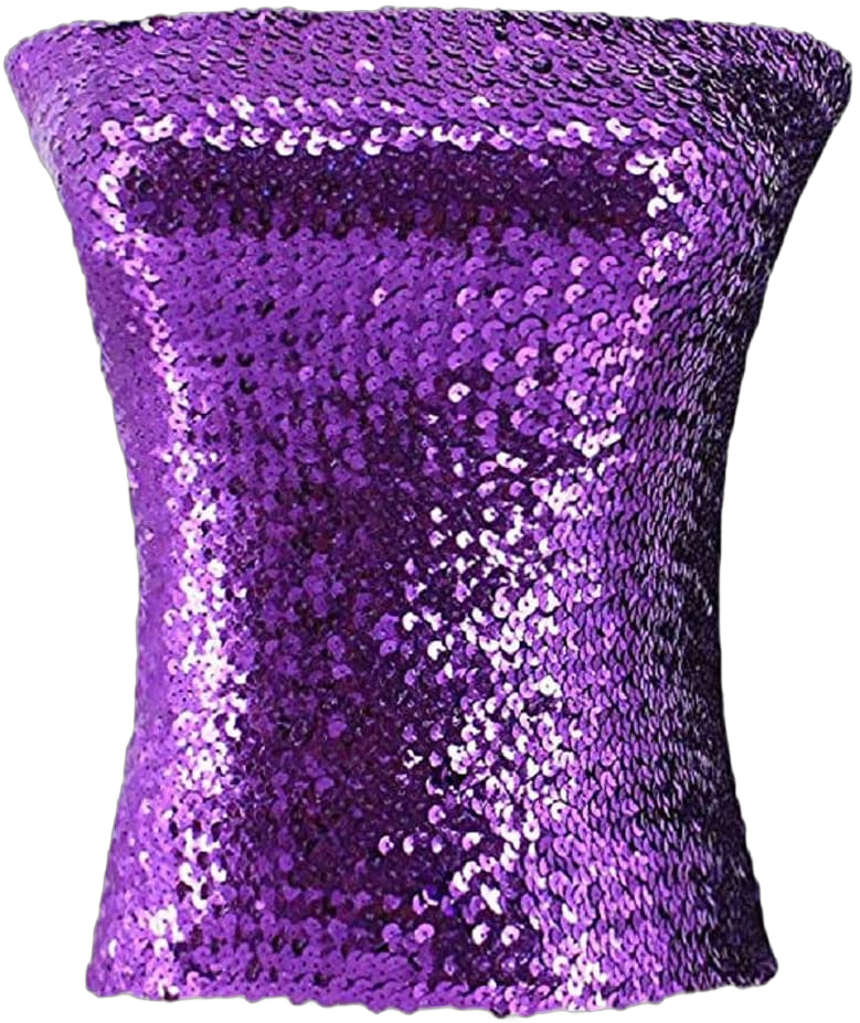 Women's Sparkling Sequins Tube Top Strapless Stretchy Tank Top Crop Top Sexy Bra Party Costume Clubwear One Size Bright Purple