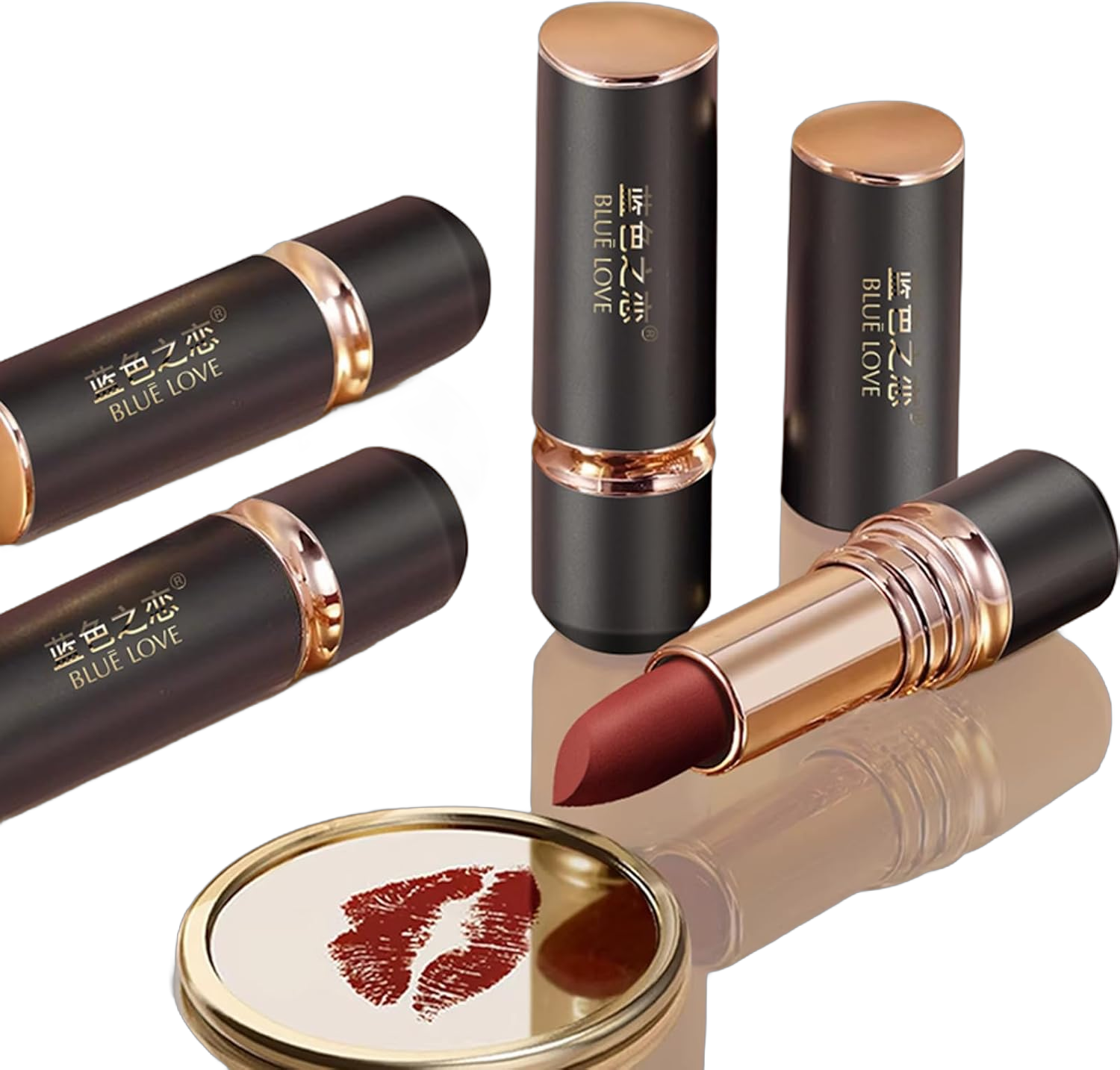 BLUE LOVE Long-Lasting Kiss-Proof Lipstick - Transfer-Resistant, Non-Fading Rich Color, Hydrating Formula for All-Day Wear, Essential Lip Cosmetics for Women (03 Brownish Red) 03 Brownish Red 1.44 Ounce (Pack of 1)