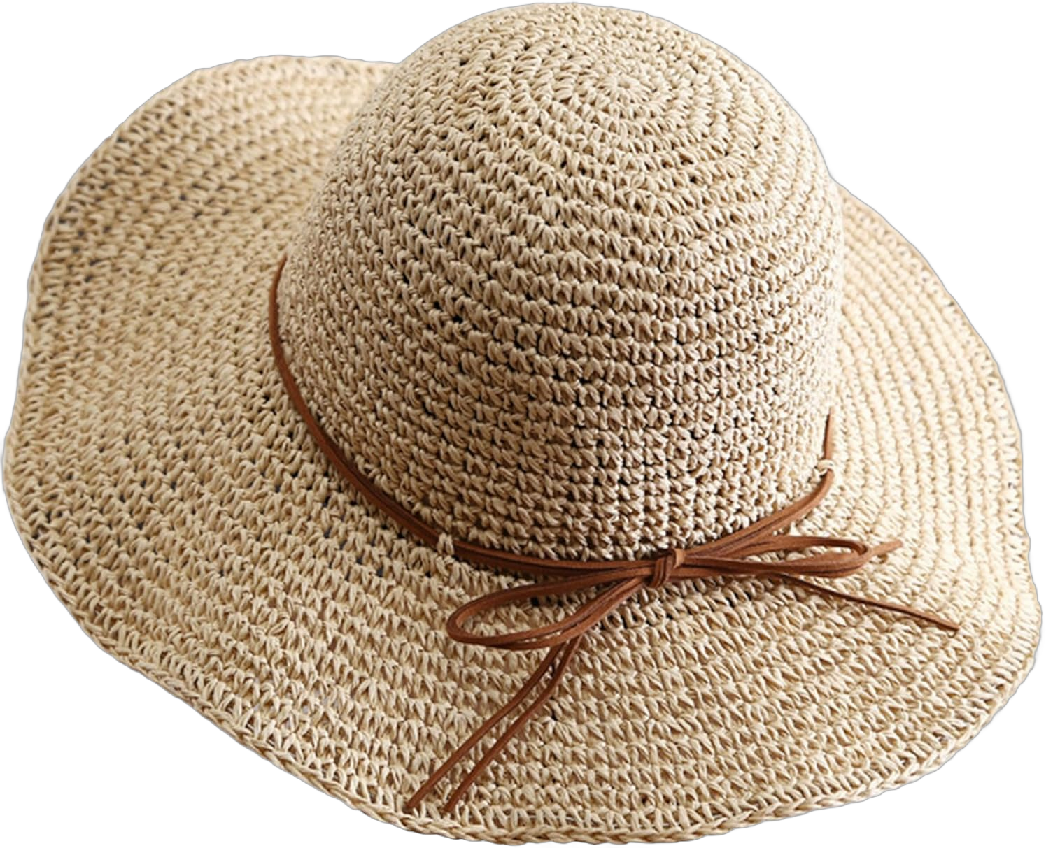 Beach Hat for Women, Wide Brim Sun Straw Hat for Women, Sun Hat Womens UV UPF50 Protection, Floppy Foldable Summer Hat Beige