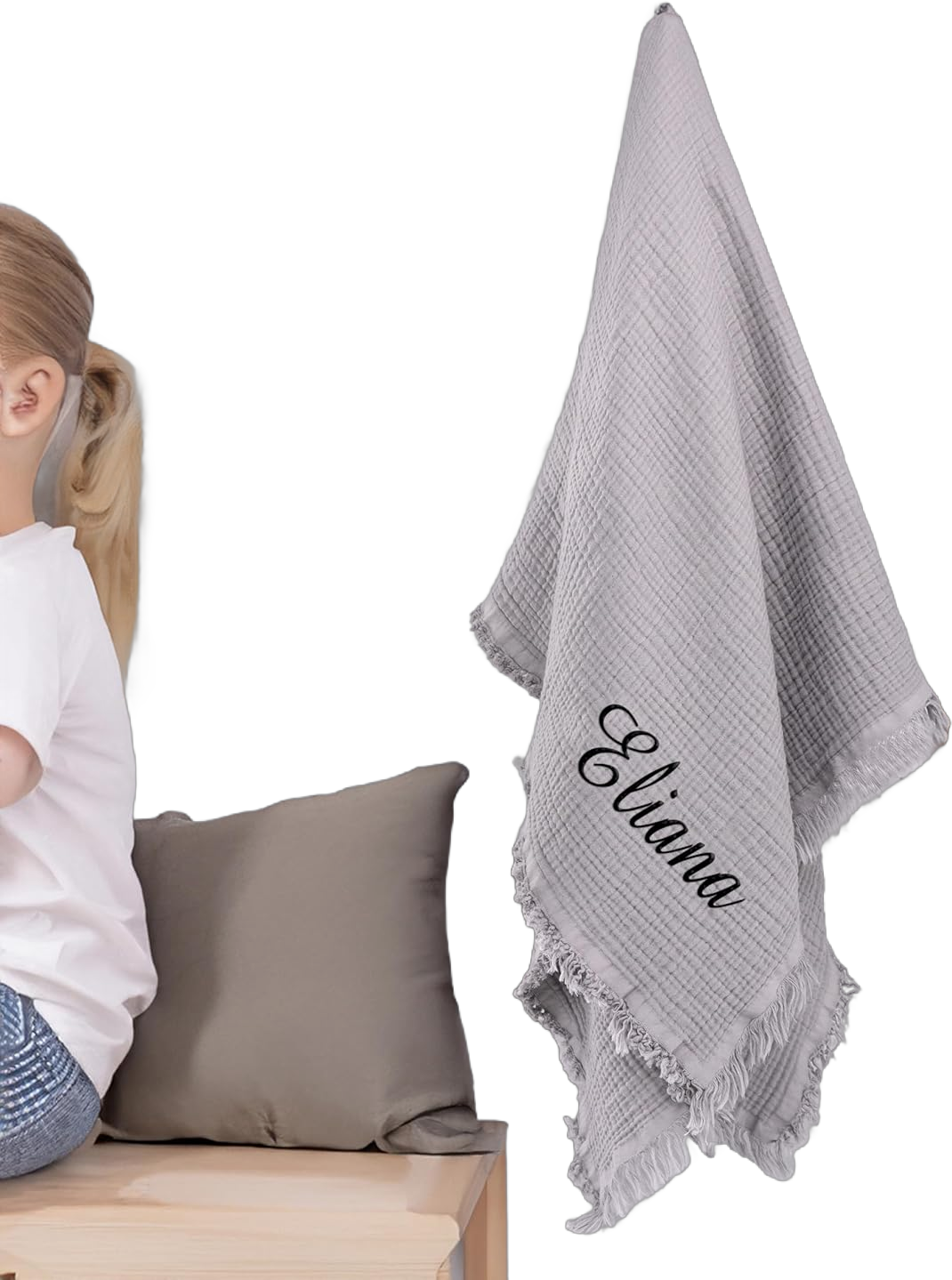 3 Pack Cotton Muslin Swaddle Blankets for Baby, 40" x 36", Lightweight, Breathable, Tan, (Little Me Bingle Bear) Bingle Bear Print