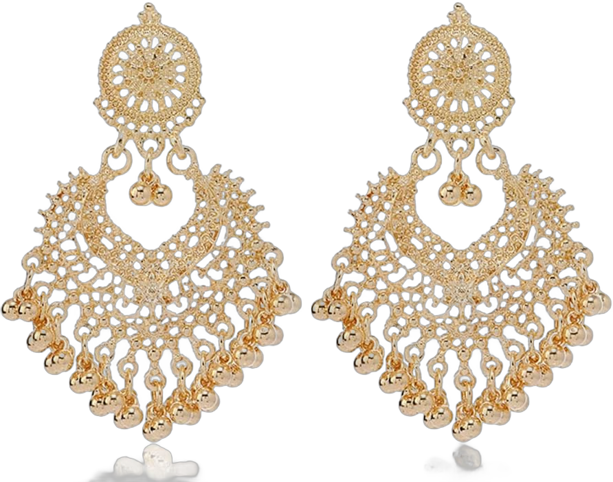 Indian Earrings Traditional Jhumka Jhumki Earrings Vintage Ethnic Earrings Crystal Vintage Ethnic Earrings Teardrop Drop Dangle Earrings Jewelry for Women B Gold