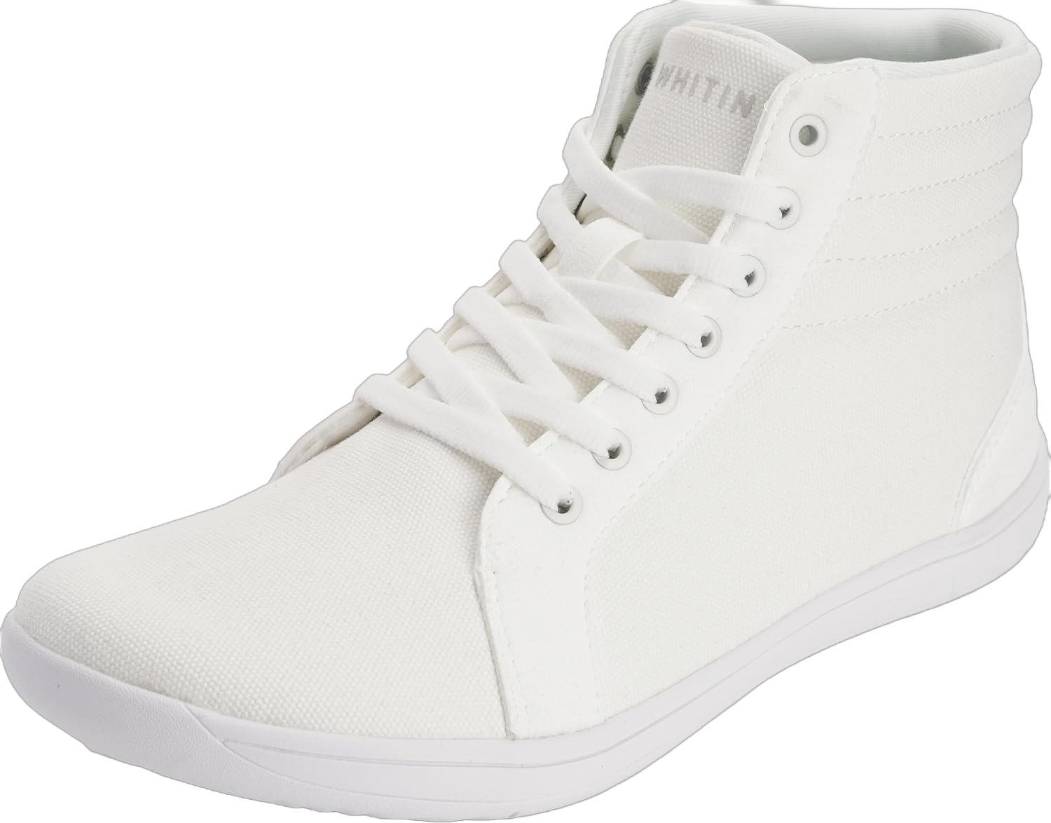 WHITIN Women's Wide High-Top Canvas Barefoot Sneakers | Minimalist Street-Ready Fit | Comfort-Forward Ankle Support 9 Wide W823 | All White
