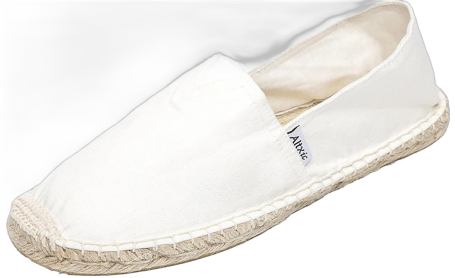 Altxic Women's Comfort Canvas Slip on Espadrilles Flat 8 Solid White