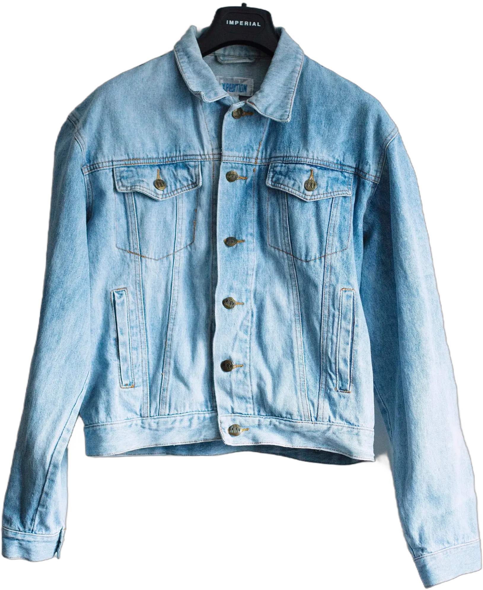 Vintage DENIM Jacket Light Blue Distressed Acid Wash Badass Retro Women&#39;s 80s Batwing Sleeves Classic |Americana Rocker Jeans Jacket