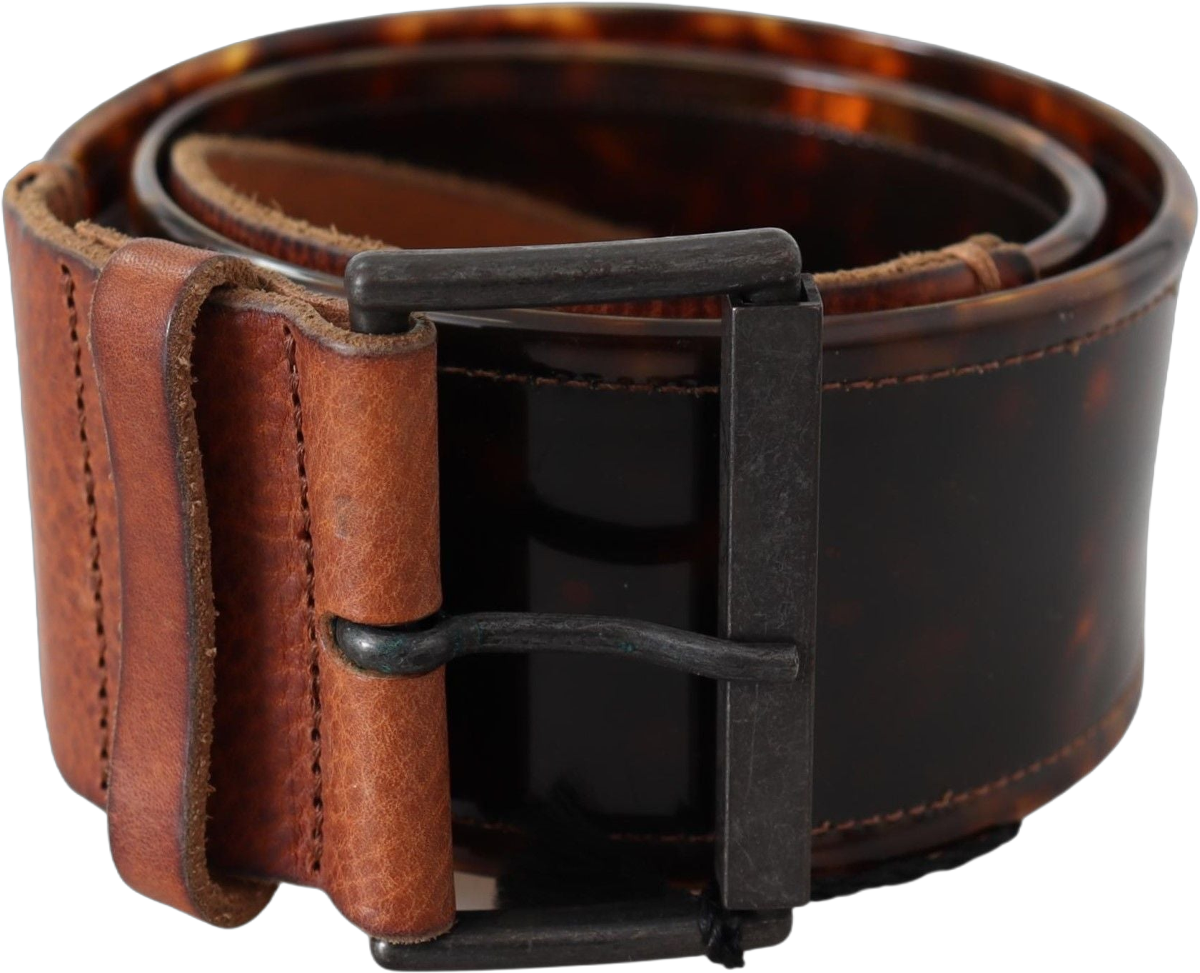 Ermanno Scervino Elegant Dark Brown Leather Belt with Vintage Buckle