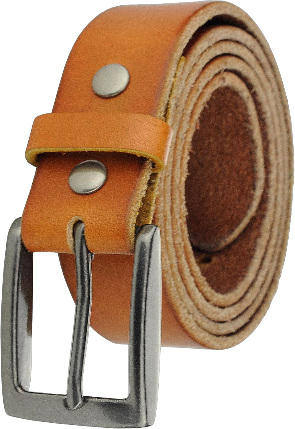 NYFASHION101 Men's Cowhide Full Grain Genuine Leather Skinny Slim Belt w/Snap on Buckle, Plus Size Large Tan