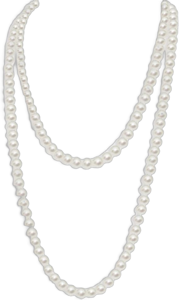 1920s Long Fake Pearls Strand Necklace Layered Retro Vintage Imitation Round Beaded Ball for Women Flapper Party Halloween Jewelry Mother's Day Gift White