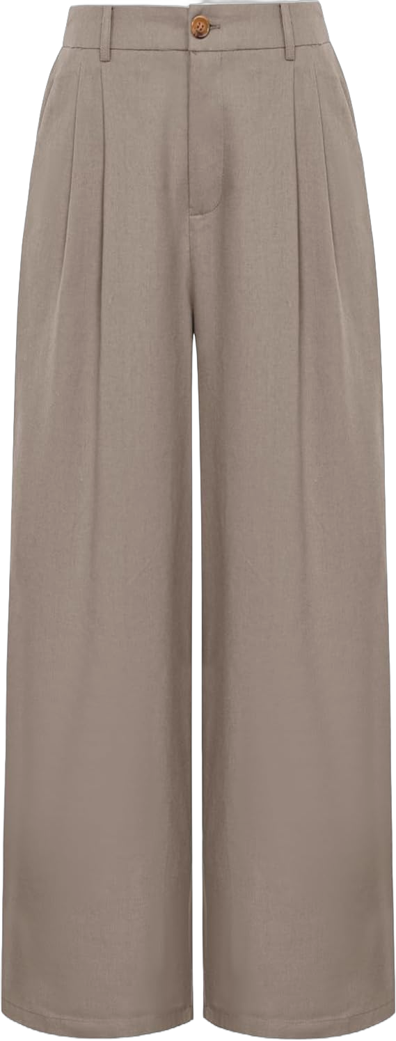 GRACE KARIN Women's Wide Leg Pants Business Casual Straight Long Trousers Palazzo Flowy Pants Large Light Grey