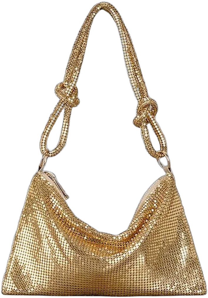 Municipal Fashion Metal Mesh Women Shoulder Bags Designer Sequined Lady Handbags Luxury Evening Party Tote Purses Glitter Female Bag 2023