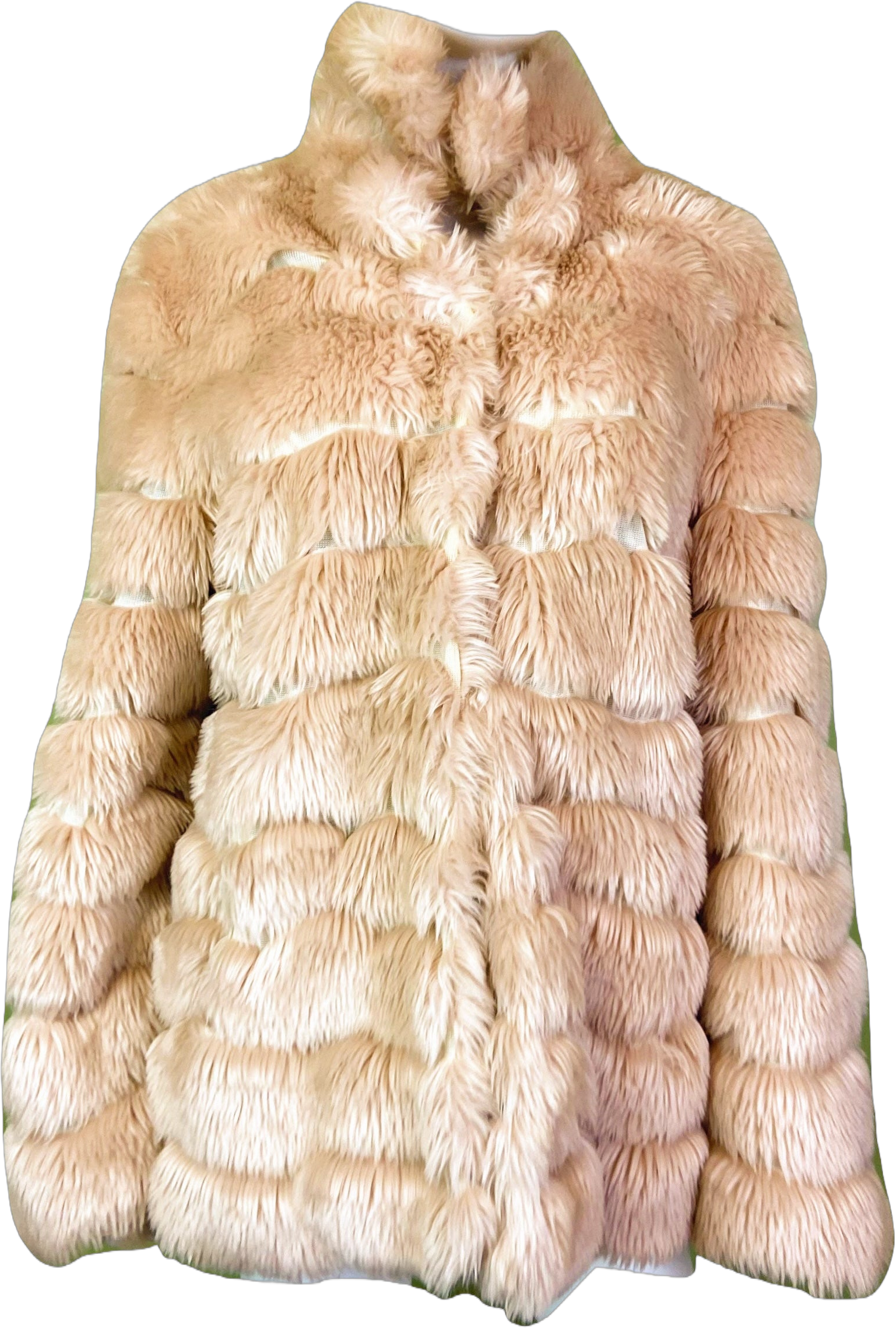 INC Blush Beige Faux Fur Coat