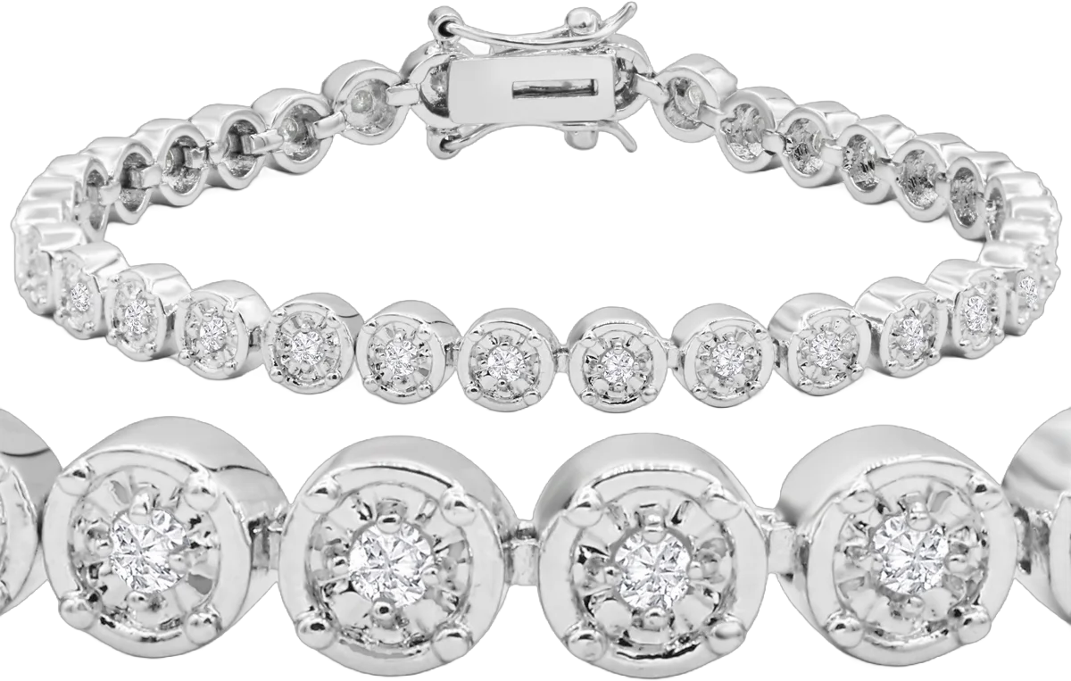 SuperJeweler 1 Carat Miracle Set Diamond Bracelet, 7" For Women