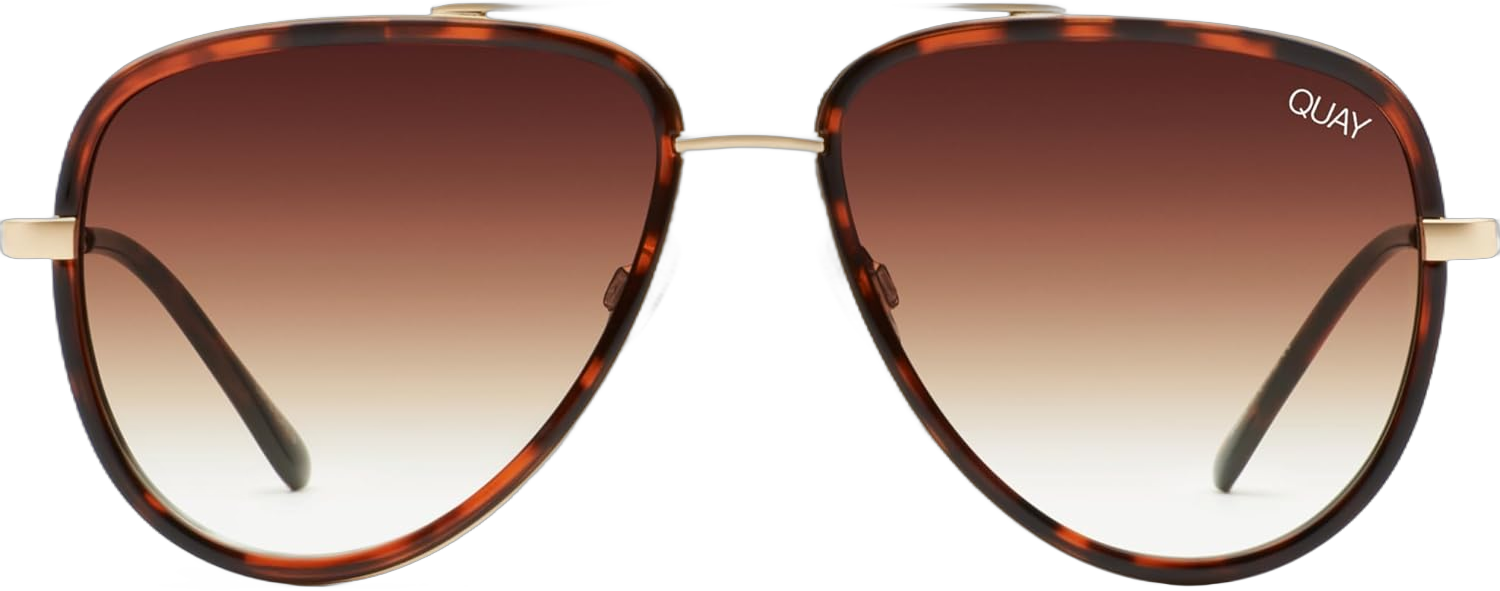 Quay - Sunglasses for Men & Women, Aviator Lenses with UV Protection (All In Medium, Tortoise)