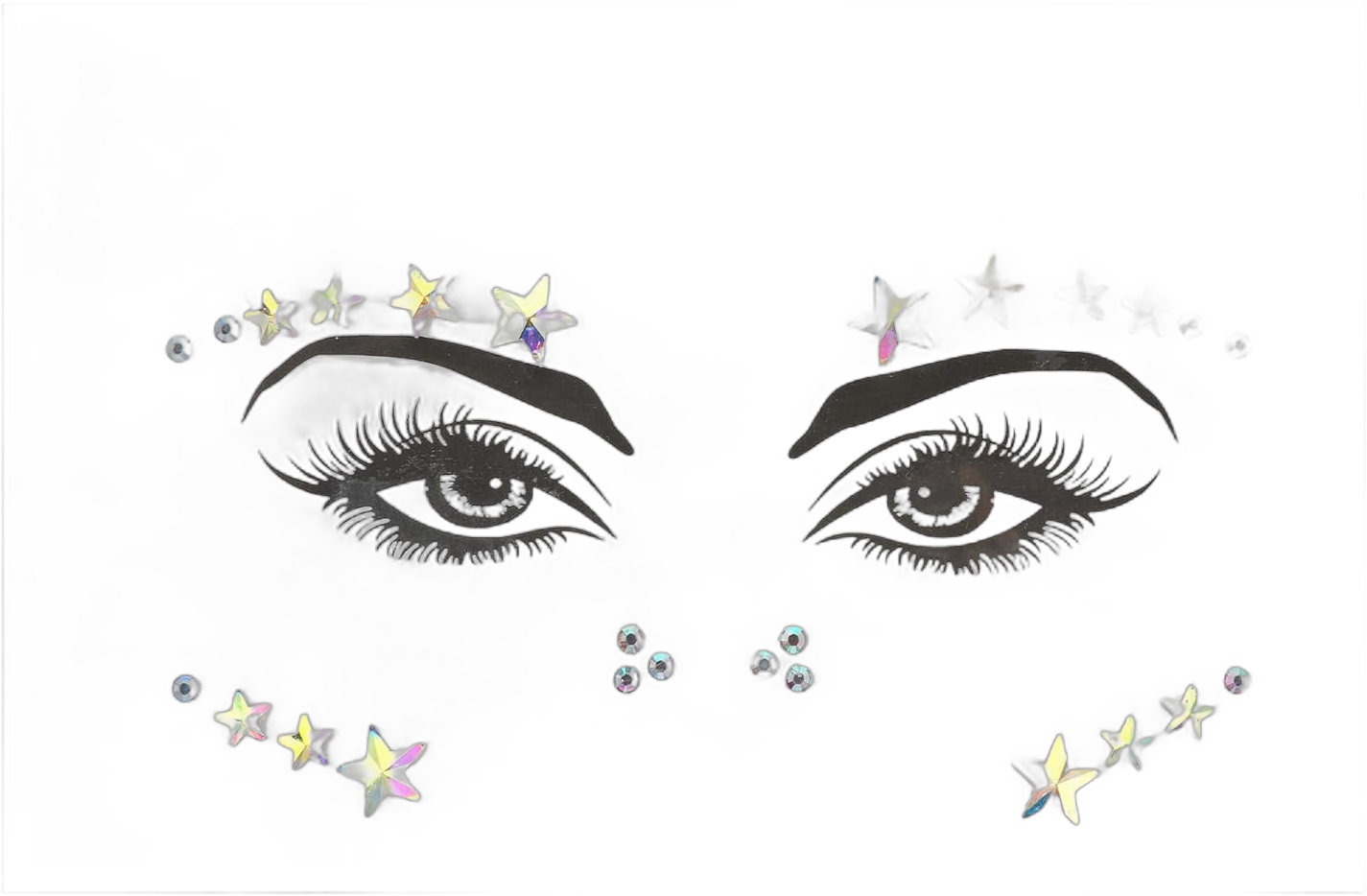 Face Gems Stickers Glitter Temporary Party Jewels Stickers Sparkly Star Rhinestone Sticker Acrylic Mermaid Crystal Eye Decoration for Women Girls Festival Birthday Rave Carnival Accessories