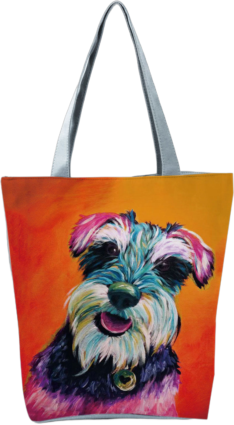 BestBagsSale Dropship Schnauzer Dog Painting Handbags For Women Lady Korean Shoulder Bag Casual Shopping Shopper Bags Large Capacity Tote hl2810 Schnauzer