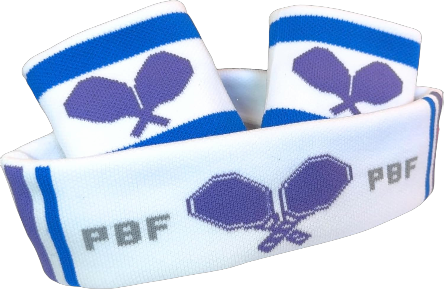 PBF Premium Pickleball Sweat Bands Wristbands Headband Set Men Women, Moisture Wicking Absorbent Cotton, Tennis Paddle Sports