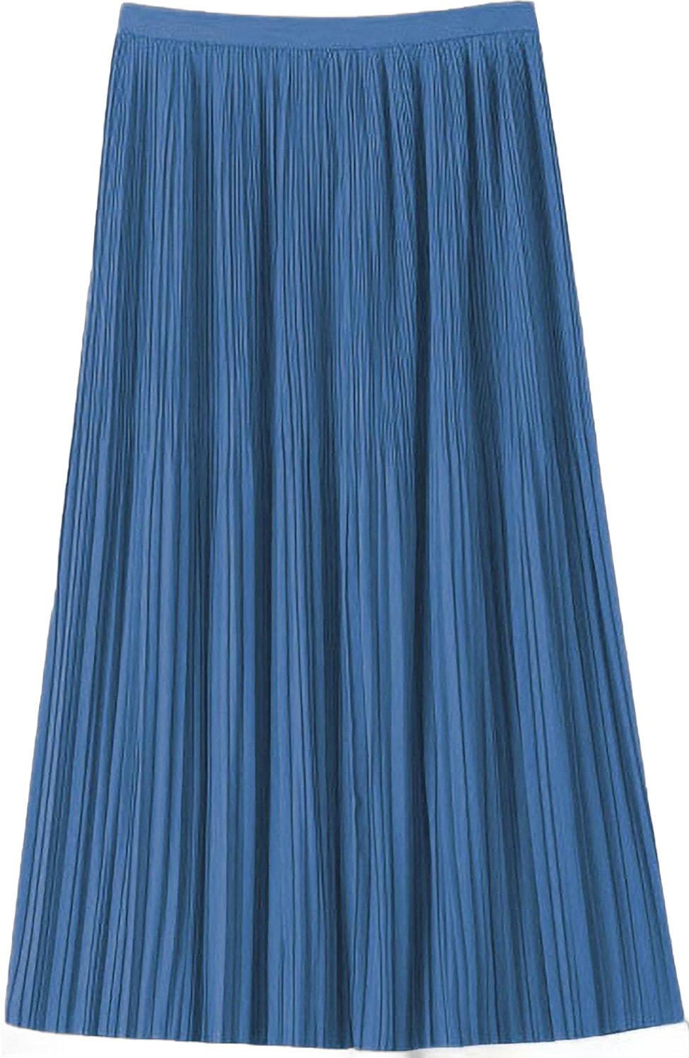 Women's Spring Summer Pleated Midi Skirts,Cool A-Line Swing Long Skirt,Soft Ladies Elastic High Waist Maxi Casual Skirt One Size Blue