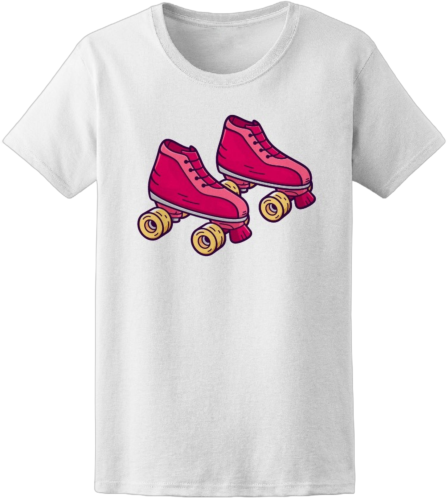 Smartprints Cartoon Retro Quad Roller Skates T-Shirt Women -Image by Shutterstock, Female Medium