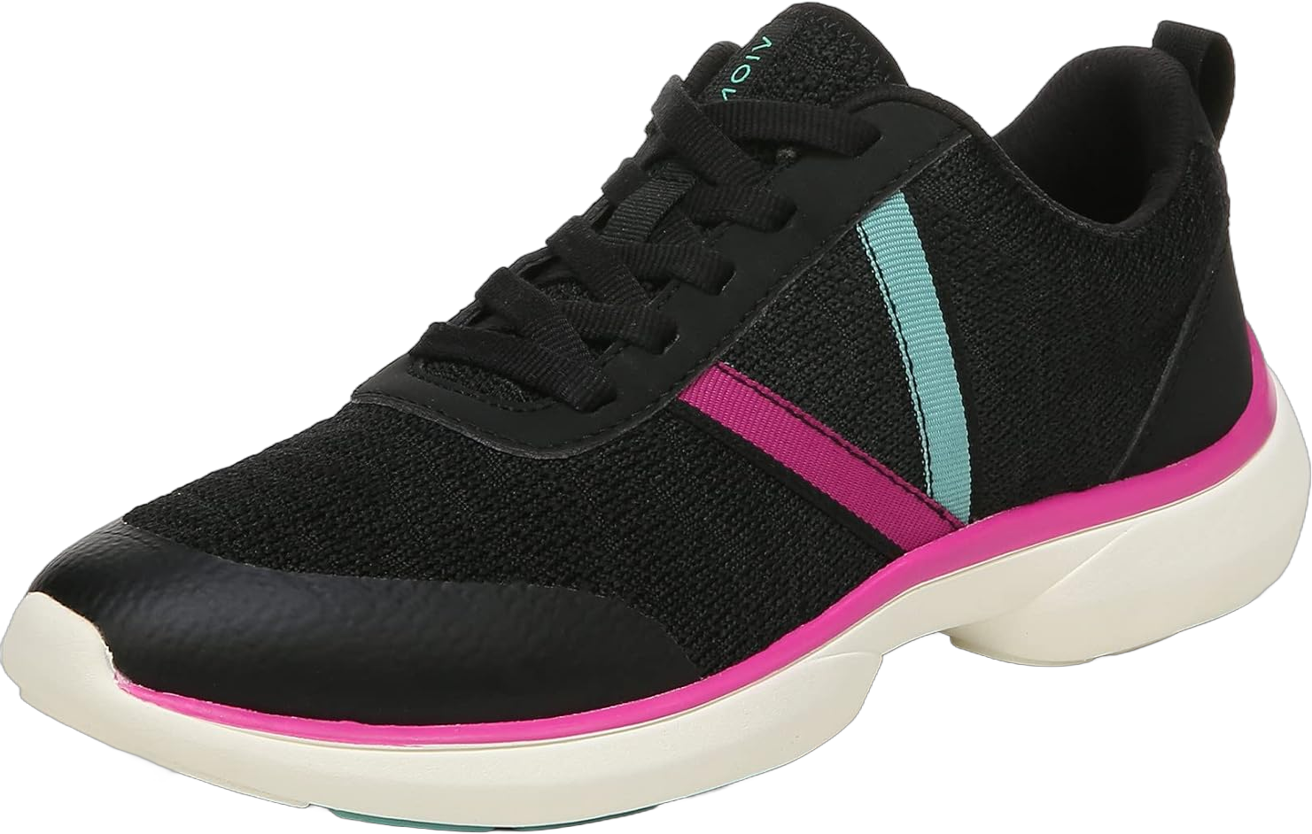 Vionic Women's Vortex Jolisa Lace Up Knit Athletic Shoes - Ladies Supportive Walking Sneakers That Include Three-Zone Comfort with Orthotic Insole Arch Support, Medium and Wide Fit Sizes 5-12 5 Black