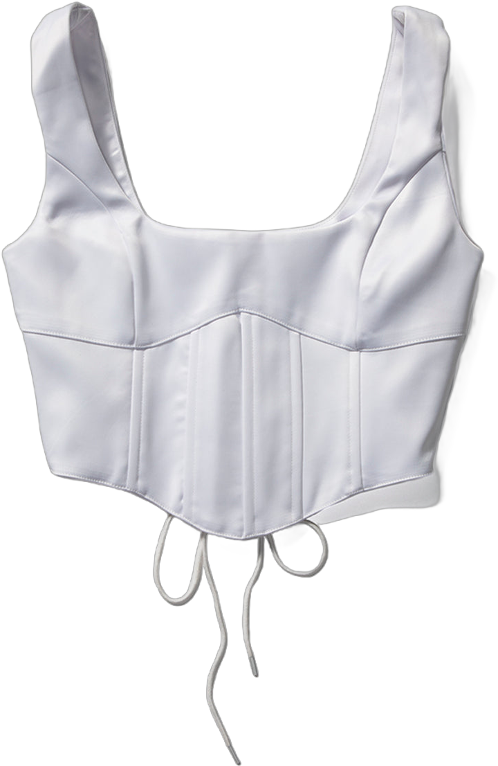 Danielle Guizio Womens Satin Bustier Top (White)